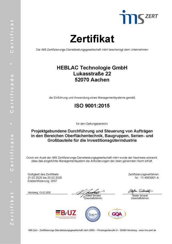 Heblac Zertifikat 2025-28 dt DIN A4 Heblac Zertifikat 2025-28 dt DIN A4